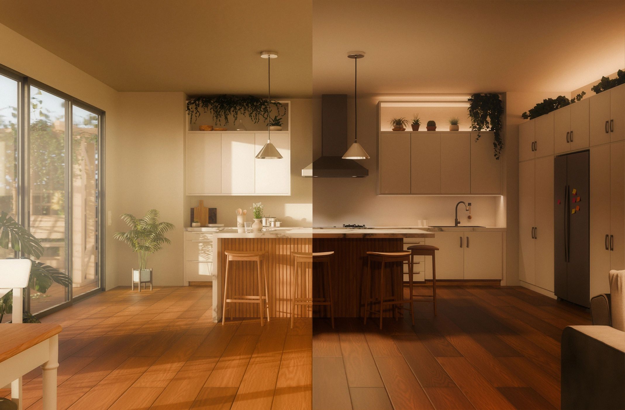 Updated kitchen interior showing renovation results