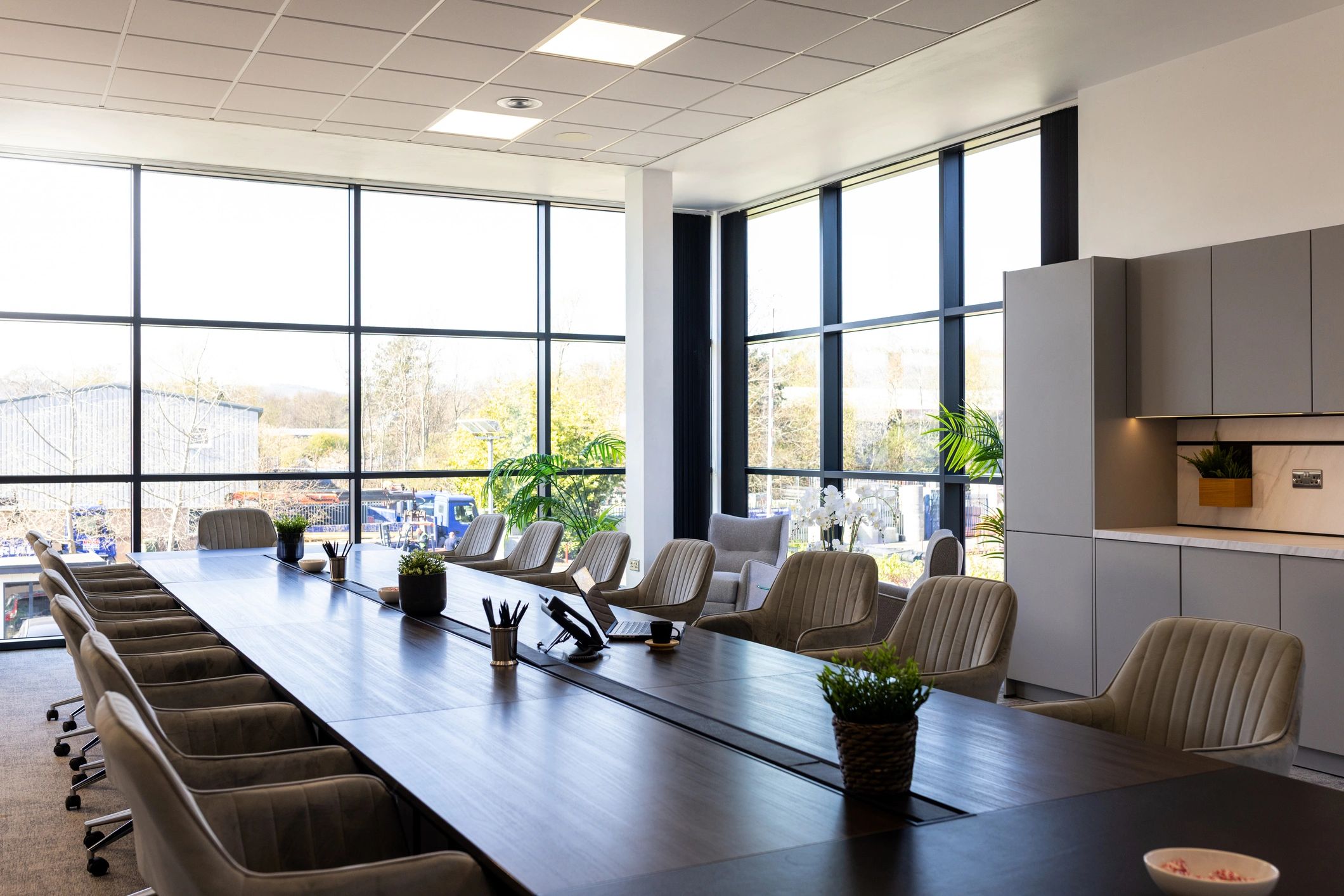 Modern commercial conference room after renovation